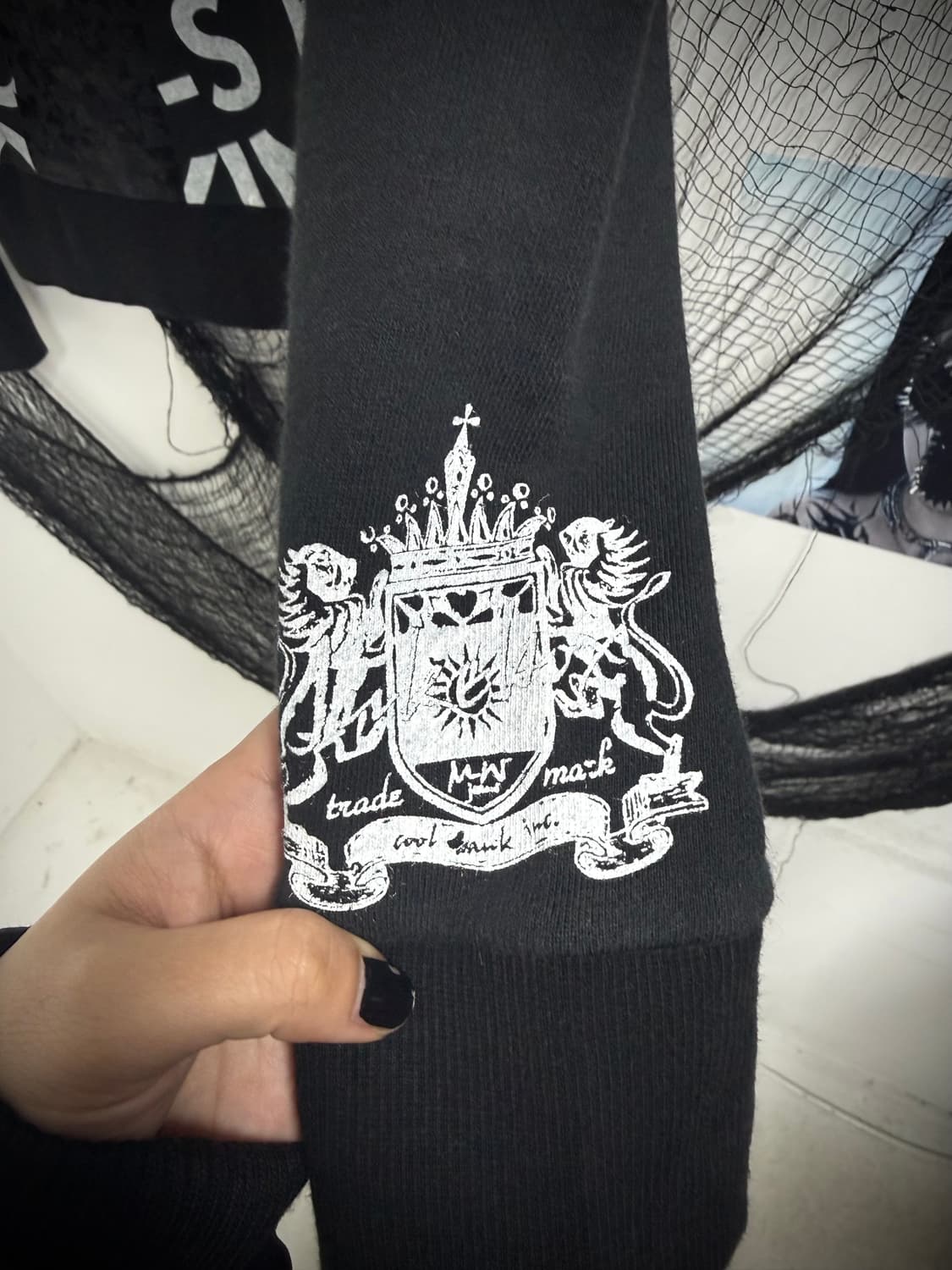 Cross stud printing hood zip up 상품이미지6