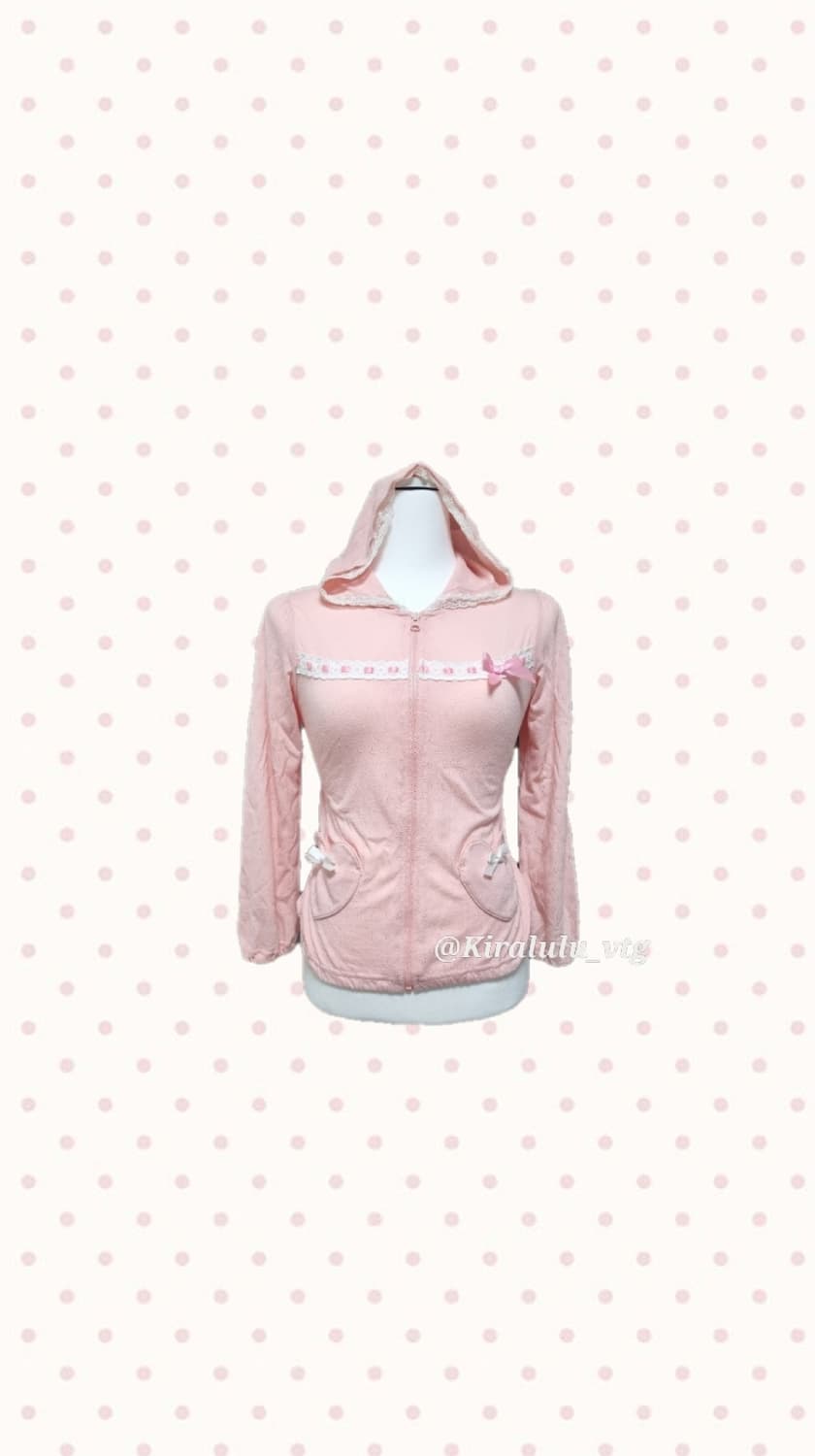 히메갸루 리본 하트포켓 후드집업 리즈리사 엑시즈팜 트랄라라 잉그니 상품이미지1