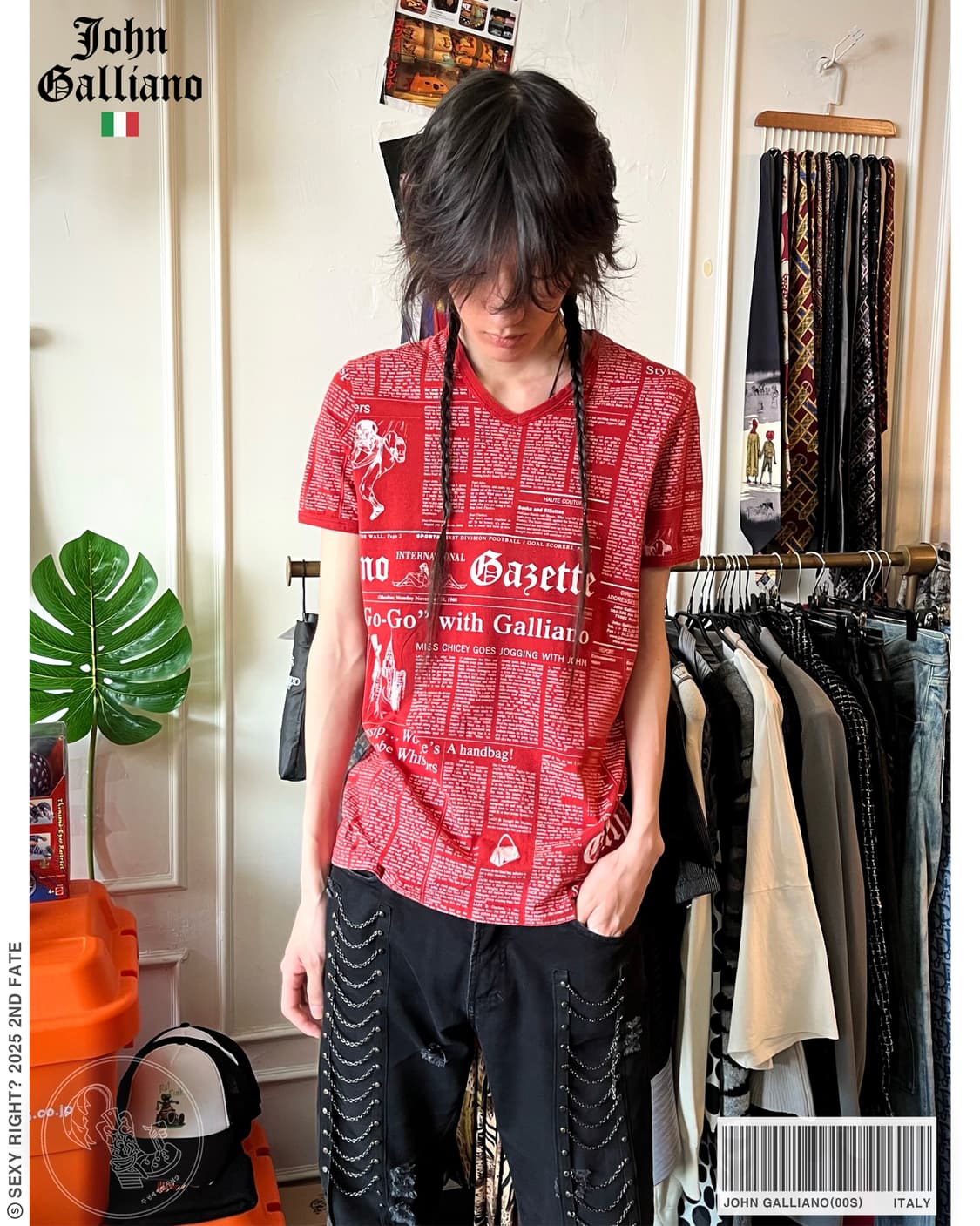 00s John Galliano Newspaper Pattern T 상품이미지1