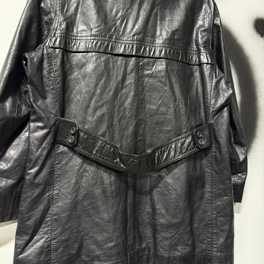 VTG 빈티지 100% 쉽스킨 왁스 코팅 글로시 양가죽 코트 상품이미지5
