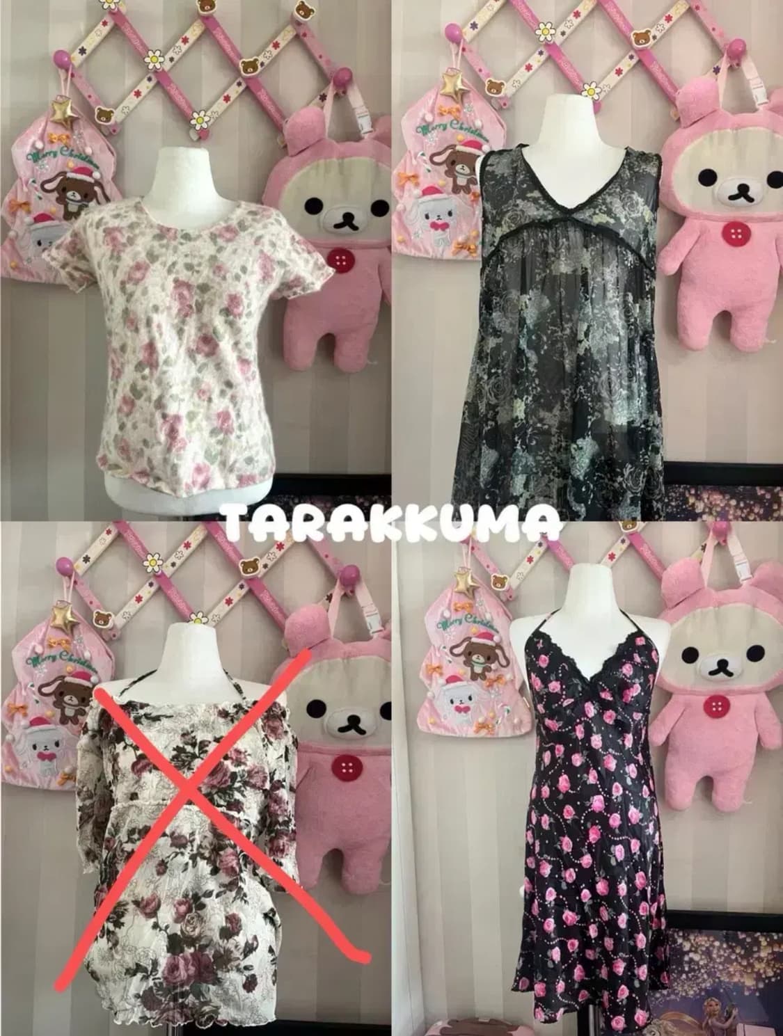 빈티지 오리엔탈 페어리 로사체리레스트로즈 반팔레이어드나시슬립플로랄 상품이미지1