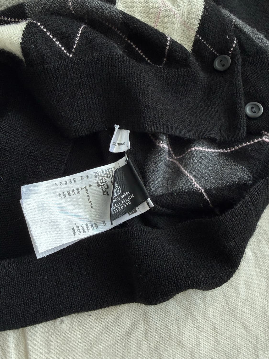 긱시크 러블리 아가일 메리나 울 가디건 상품이미지8