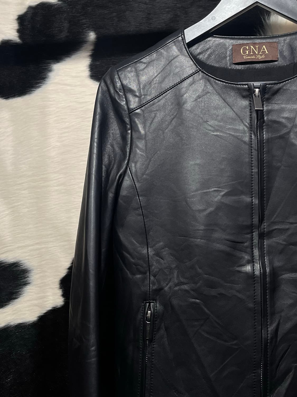 슬림핏 소가죽 레더자켓 상품이미지5