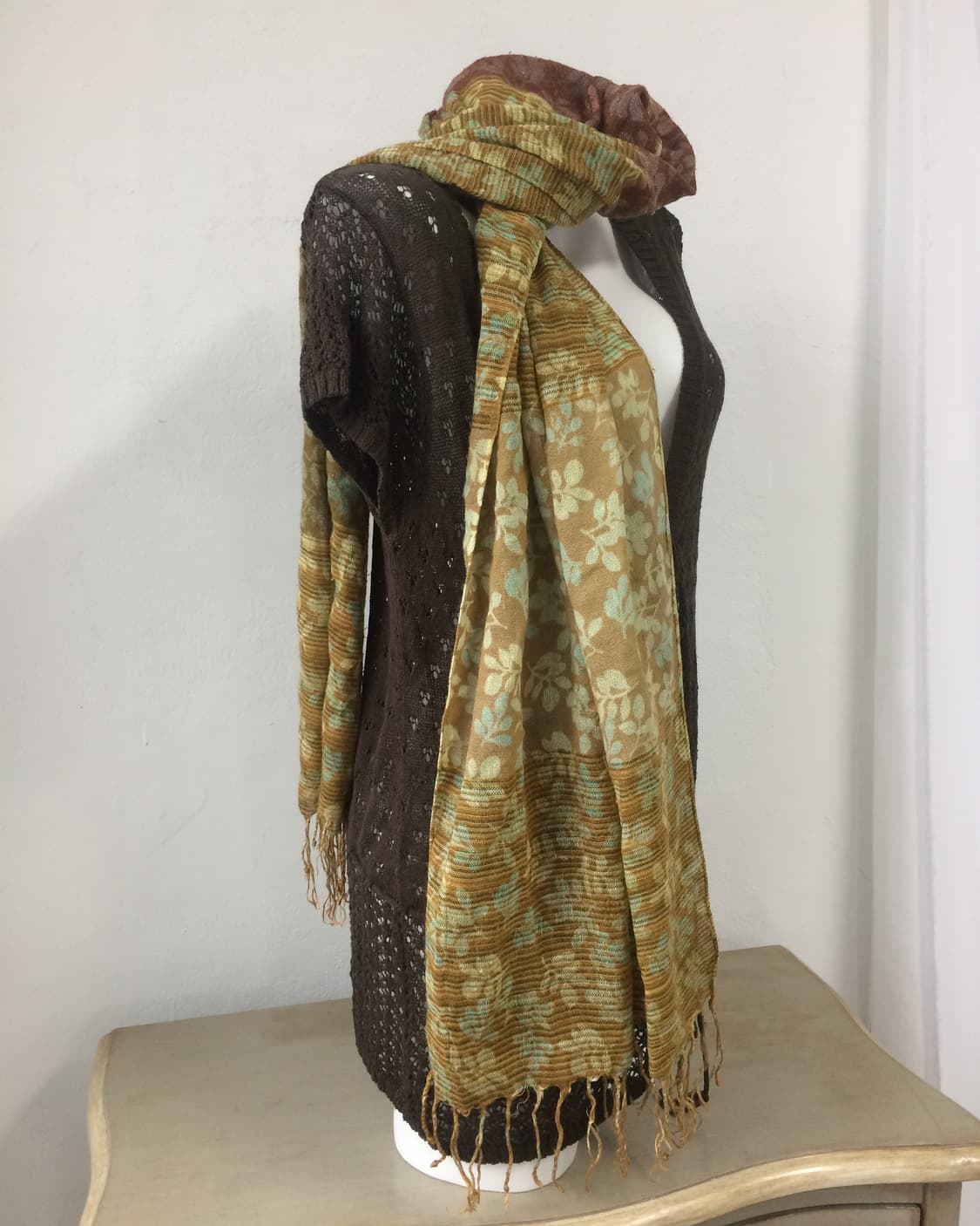 leaf pattern scarf 상품이미지2
