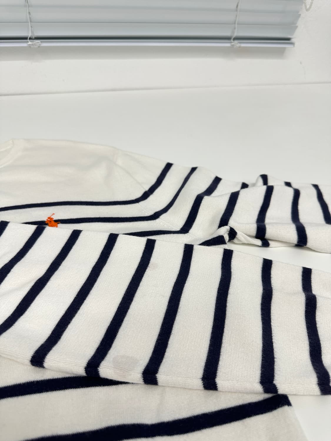 Polo 폴로  신형 피마코튼 니트 화이트 네이비(M) 상품이미지5