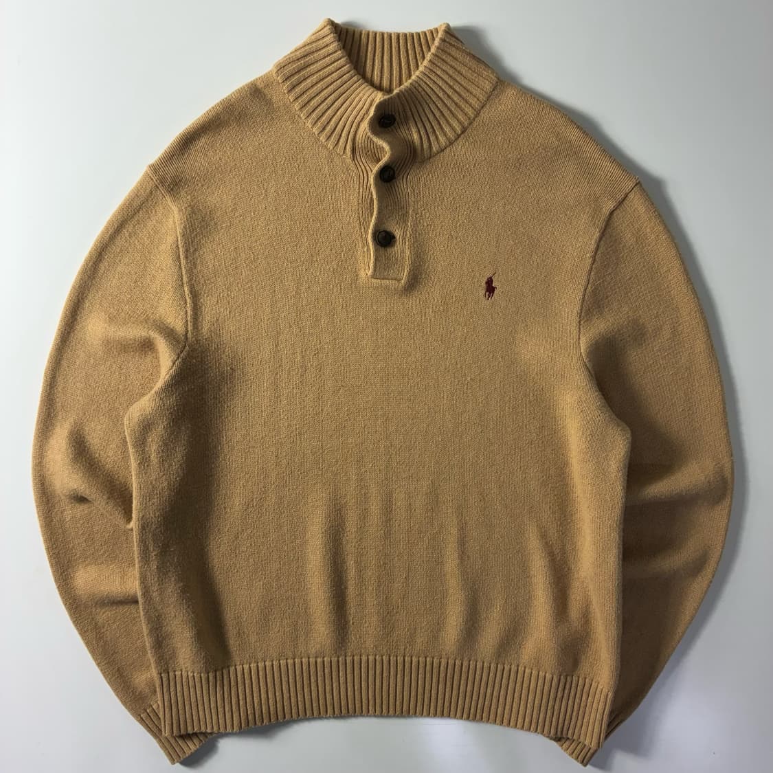 Polo  폴로 랄프로렌 자수 코튼 버튼업 브라운 니트   상품이미지1