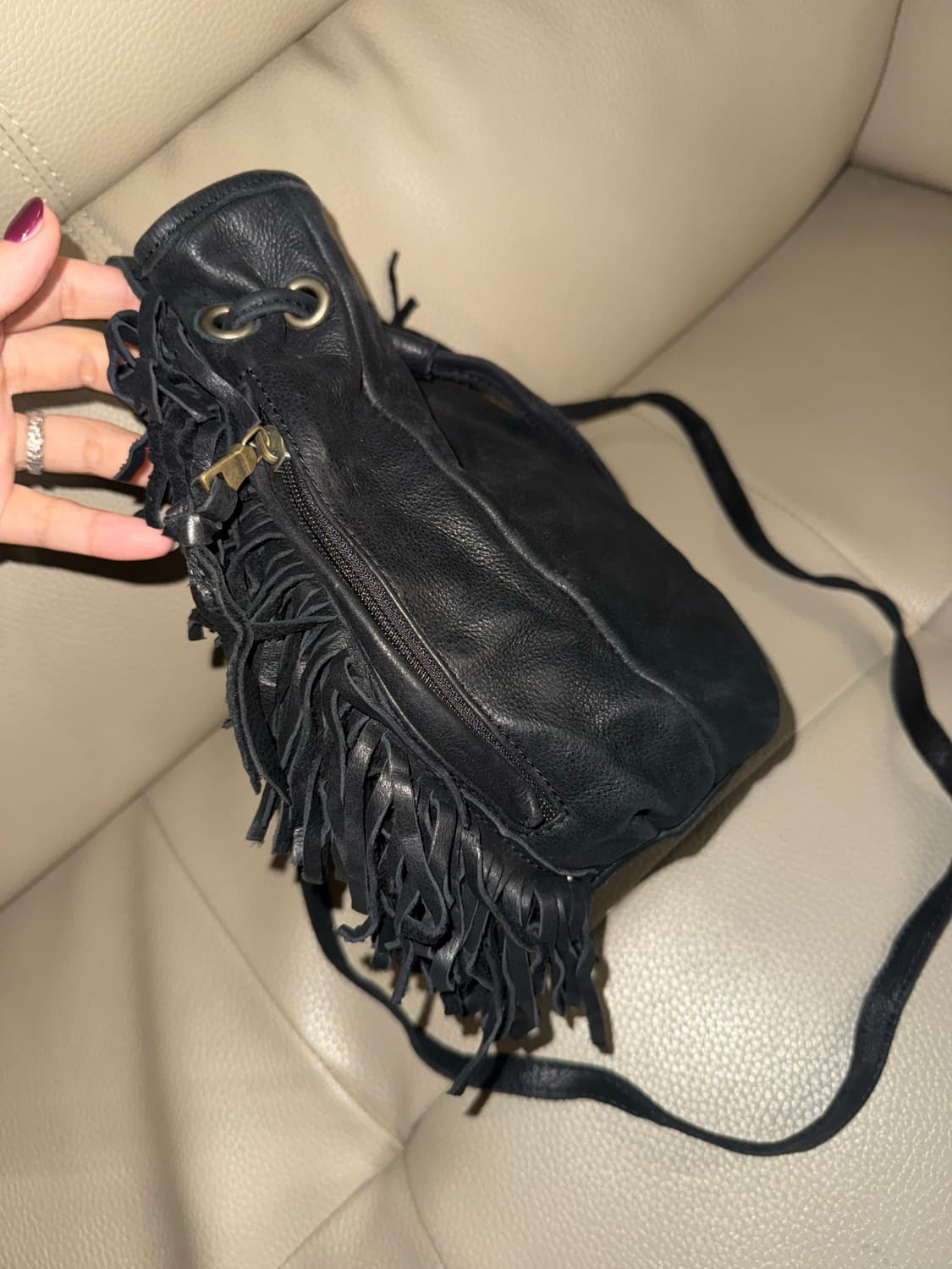 real leather tassel point cross bag  상품이미지3