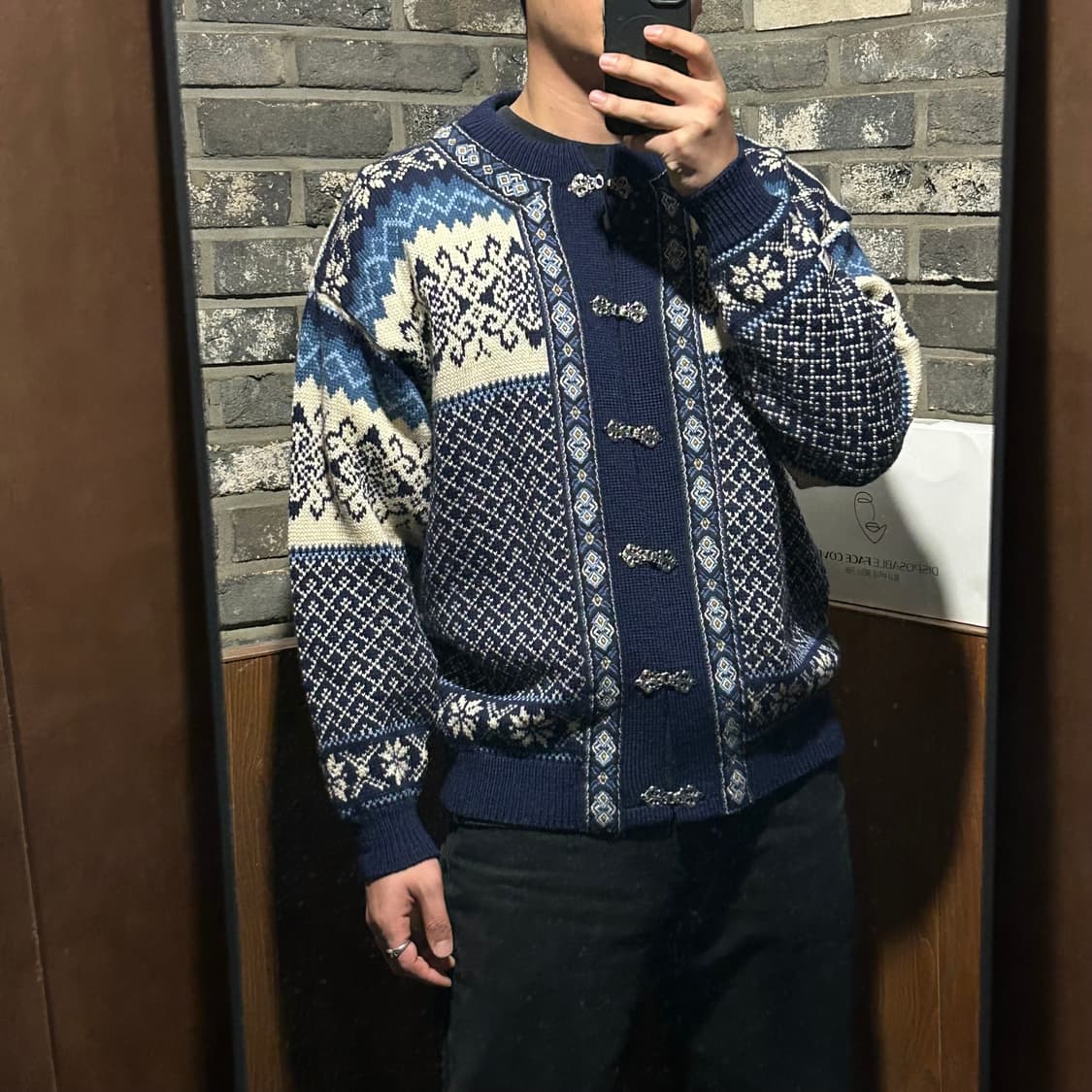 M) Nordstrikk 노르딕 패턴 앤틱 울 가디건 상품이미지9