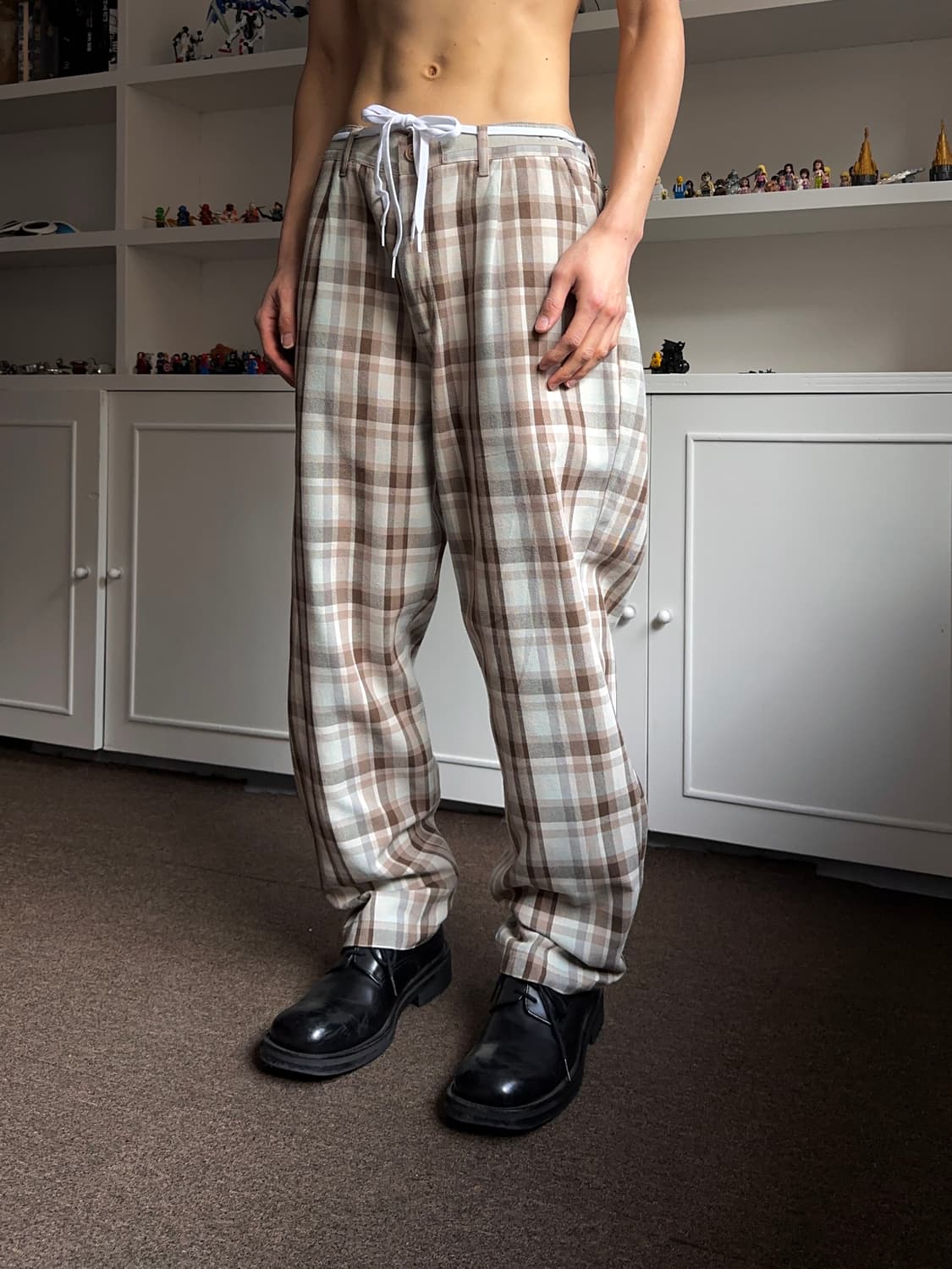 Niko And ... 트윌 체크 와이드 트라우저 상품이미지4