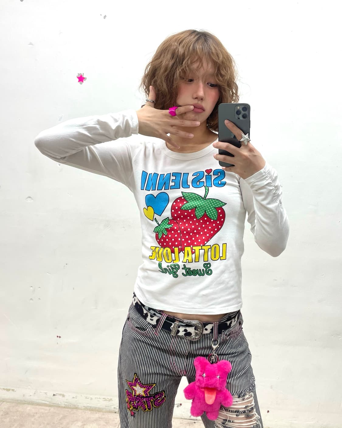 Jenny Glossy Strawberry Shirring Sleeve  상품이미지1