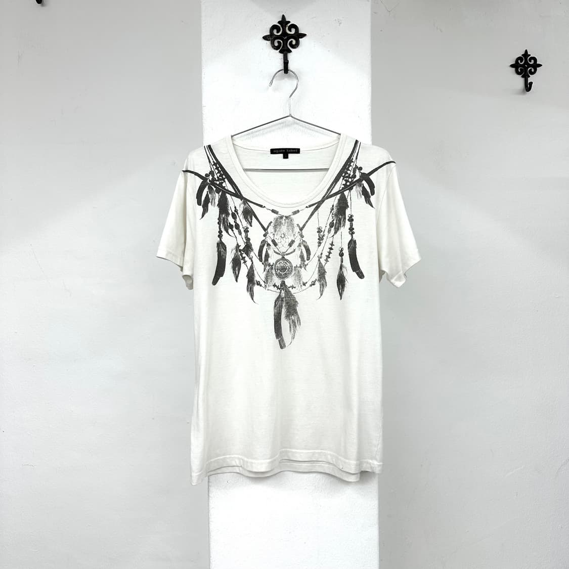 Feather necklace printing short sleeve 상품이미지3