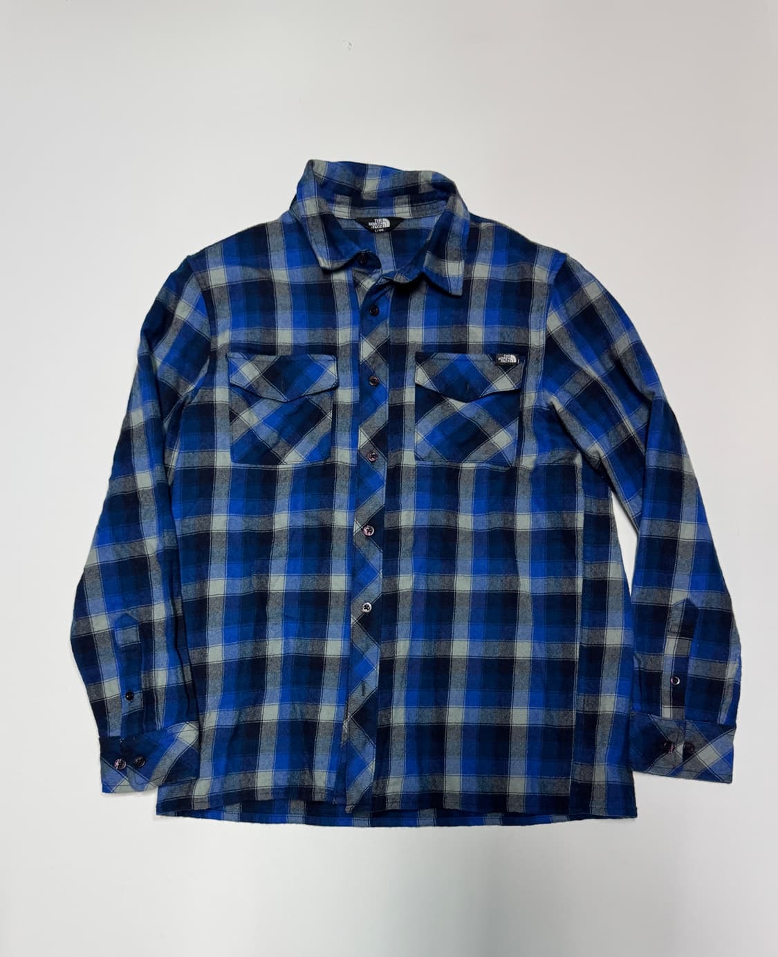 노스페이스 블루 울 체크 셔츠 L 상품이미지1