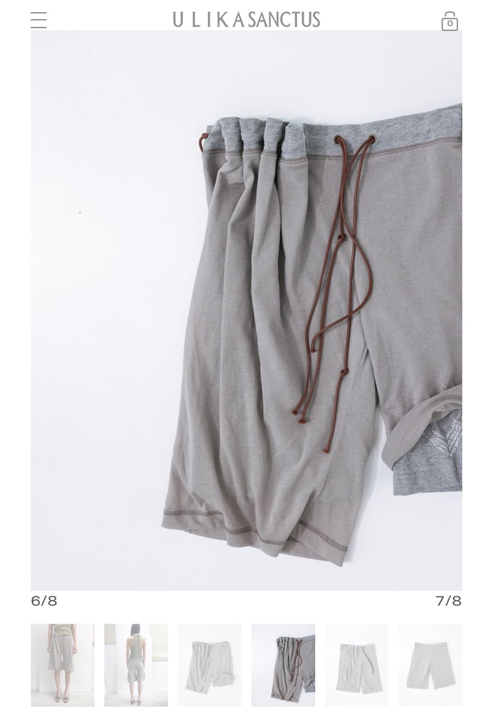 울리카 상투스   CURTAIN HALF PANTS (BEIGE) 상품이미지2