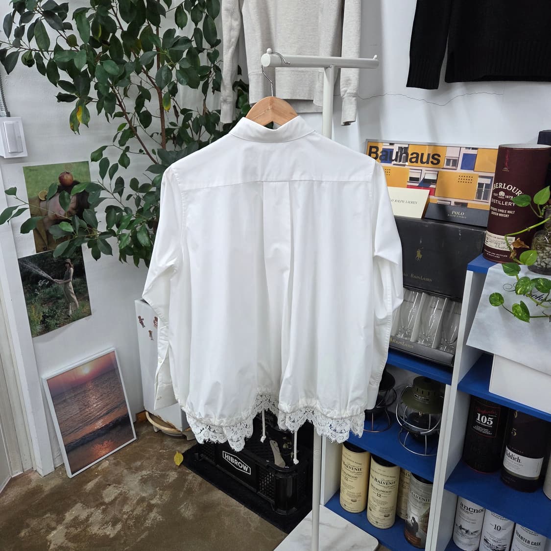 사카이 레이스 헴 코튼 포플린 셔츠 1 상품이미지3