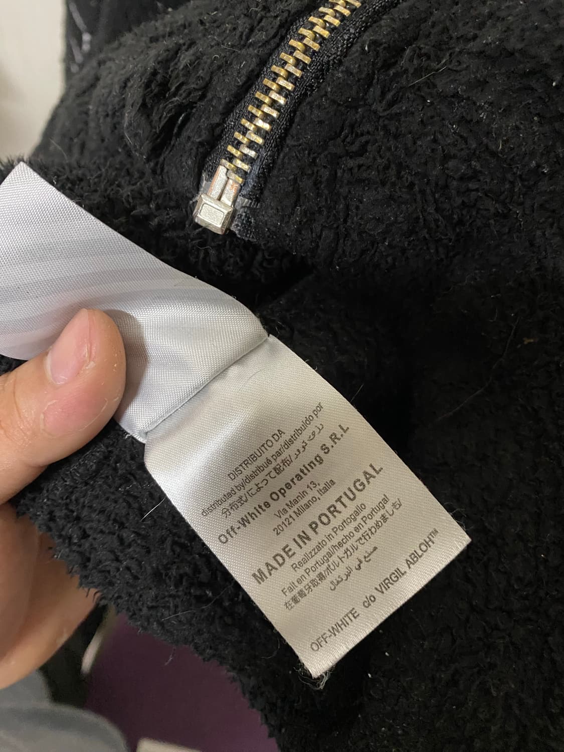 나이키 X 오프화이트 플리스 후드 집업 블랙 상품이미지6