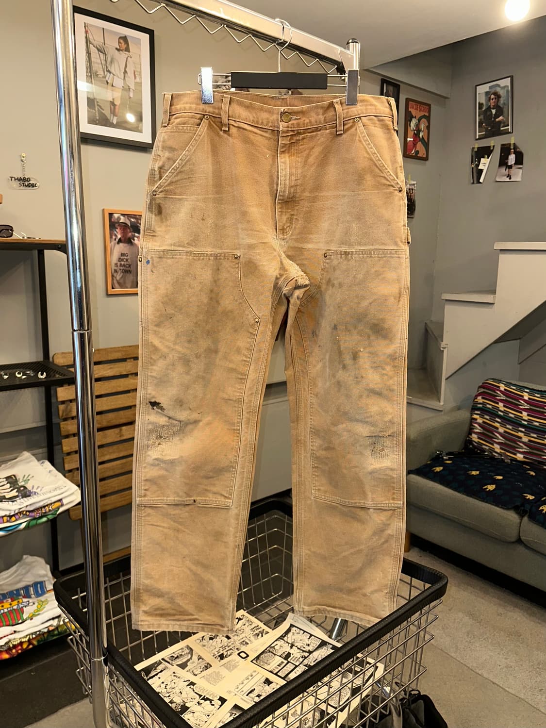 90’s Carhartt canvas double knee pants  상품이미지4