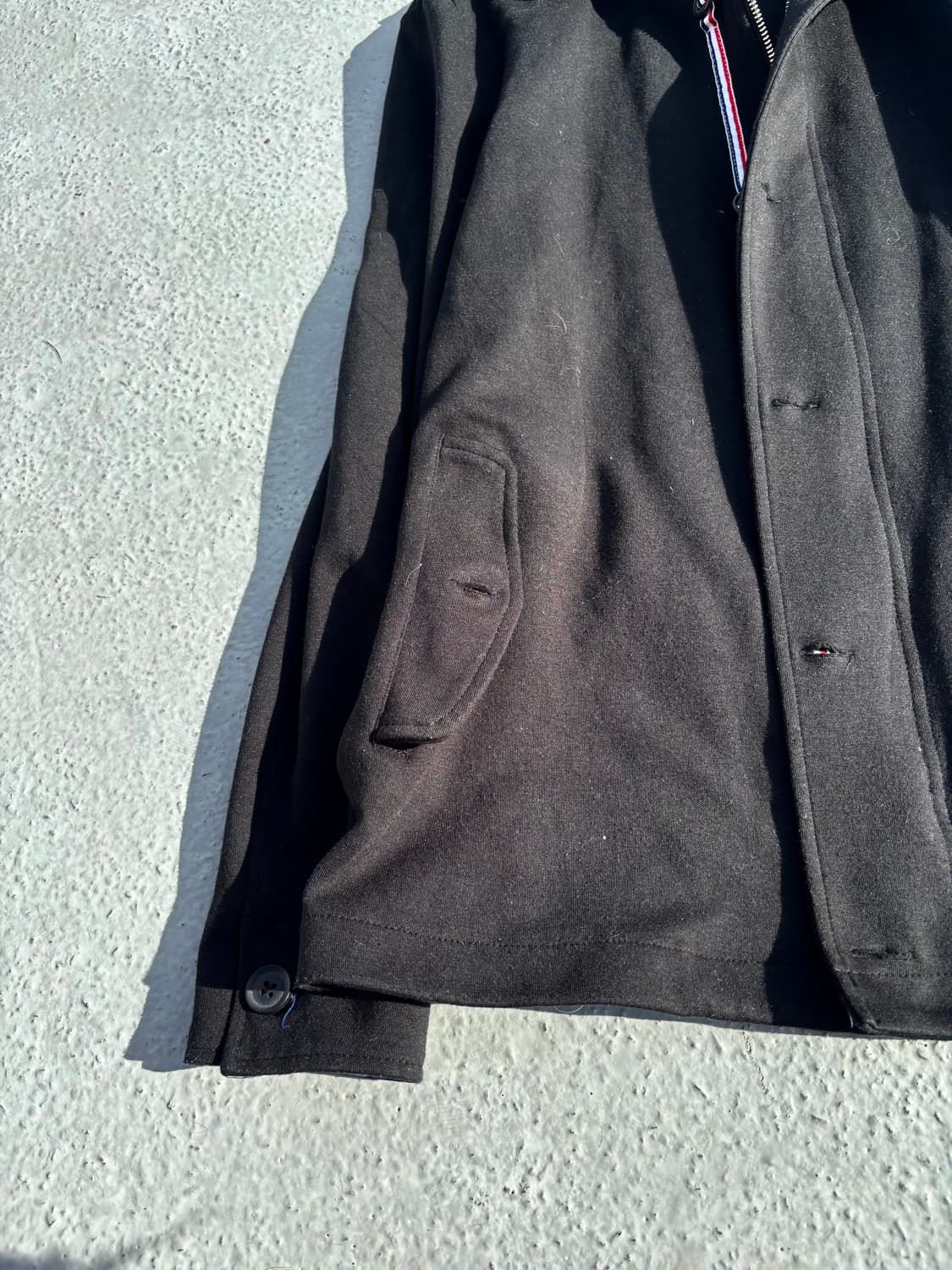 “Vintage”Minimal Design Black Hoodie Zip 상품이미지4