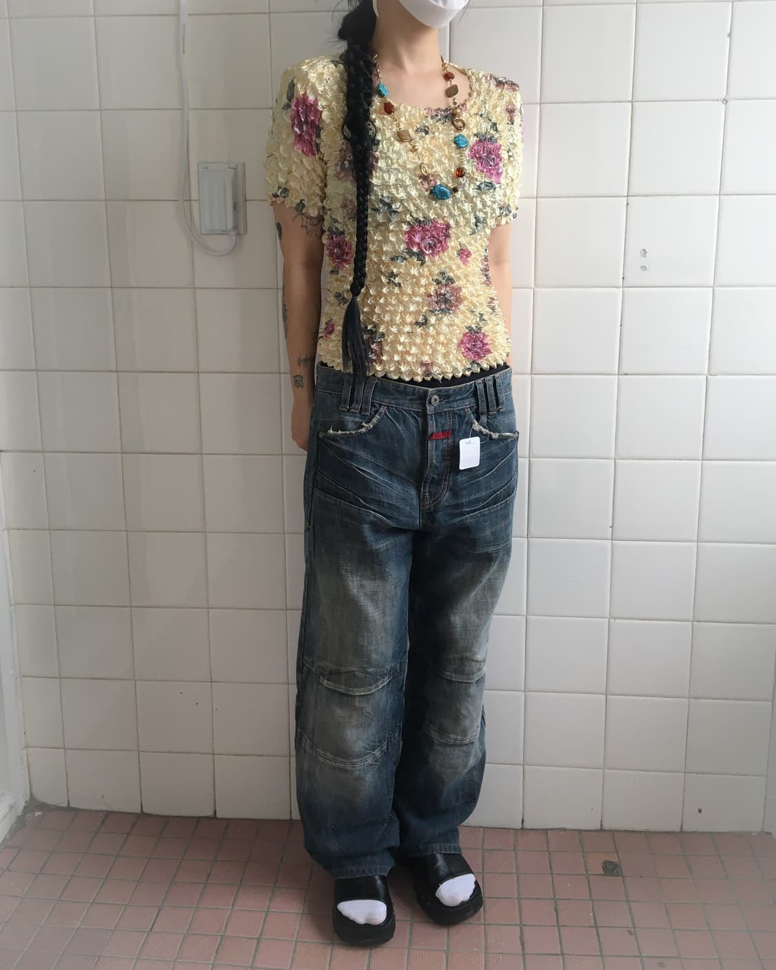 Pleats popcorn top 상품이미지1