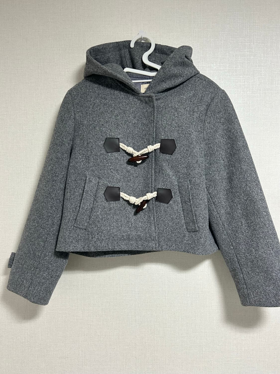 소녀레시피 헤이즐 더플 떡볶이 후드 숏 코트 그레이  상품이미지9