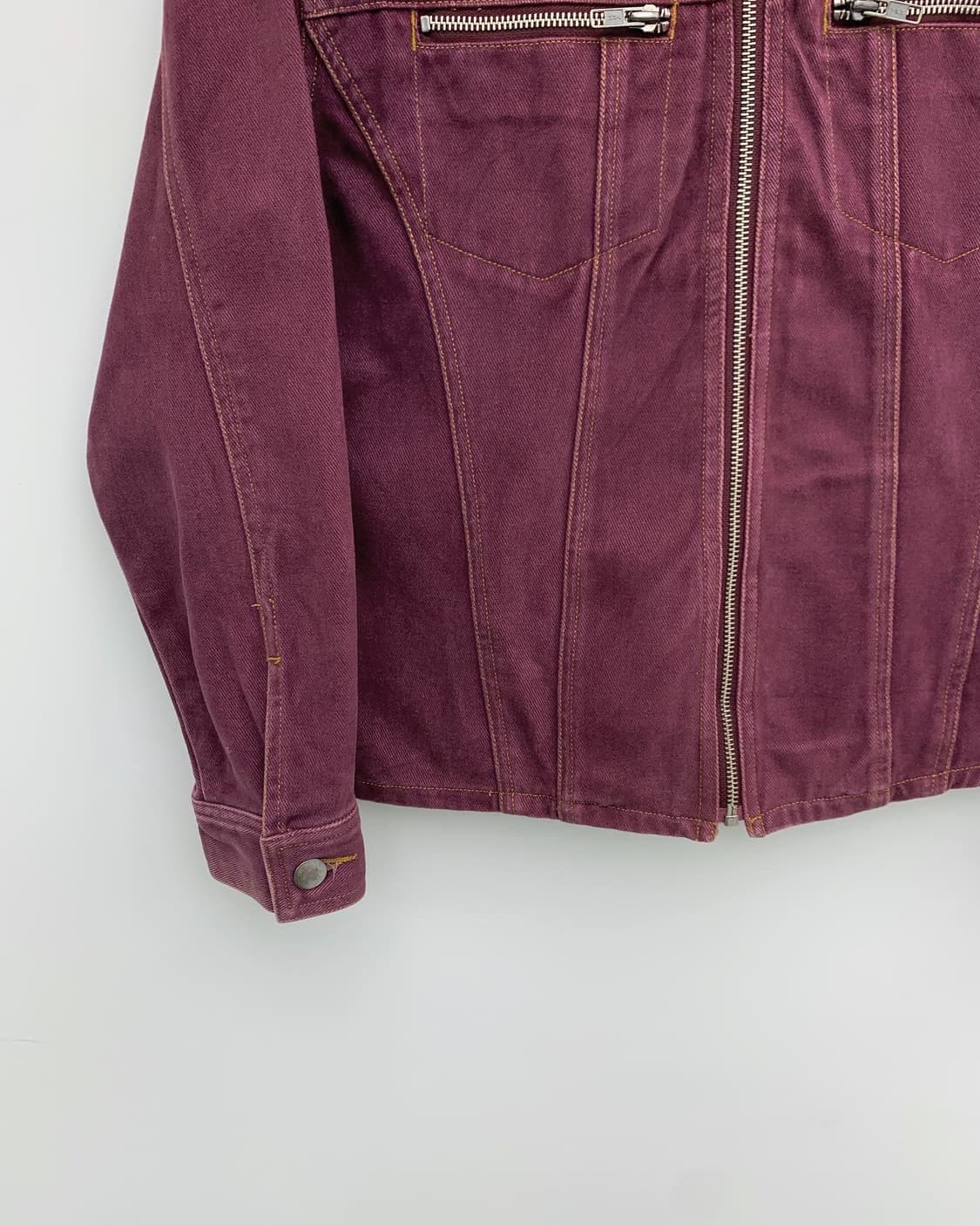 재패니즈 빈티지 버건디 웨스턴 코튼 자켓 상품이미지4