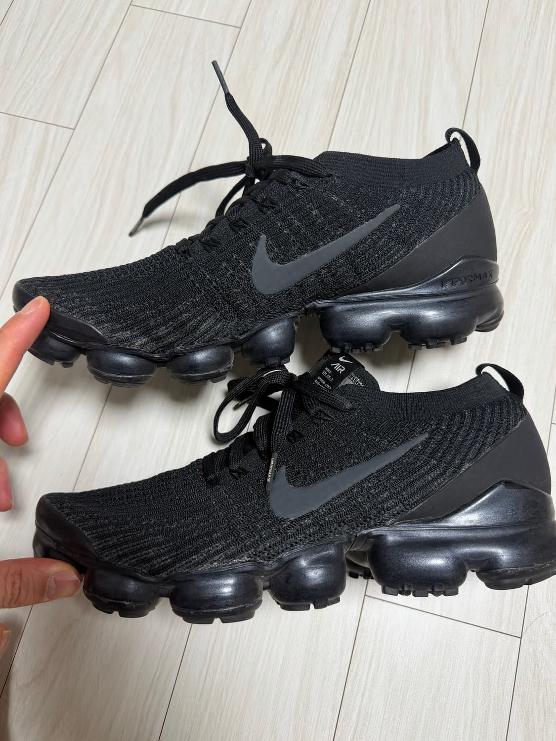 나이키 베이퍼 맥스 플라이니트3 트리플블랙 270 상품이미지2