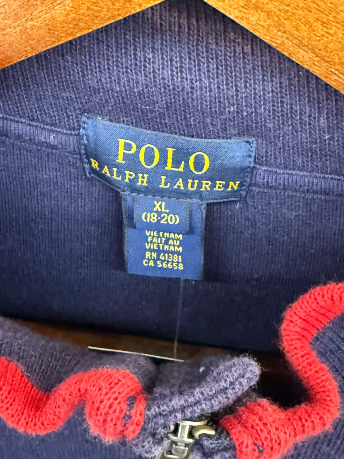 폴로 랄프로렌 레드포니 네이비 반집업 니트 상품이미지2