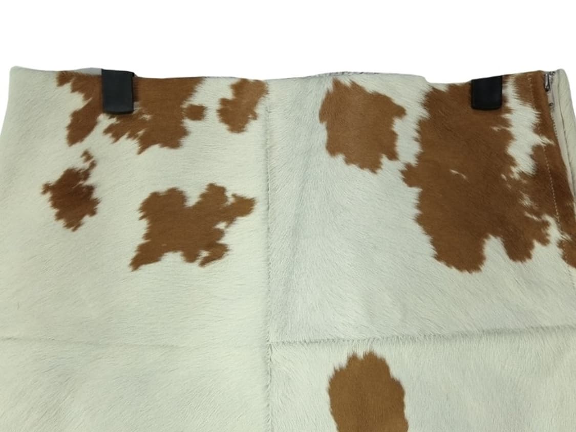 [프레클] 리얼 카프 헤어 송치 레더 로우라이즈 미니스커트 M19565 상품이미지4