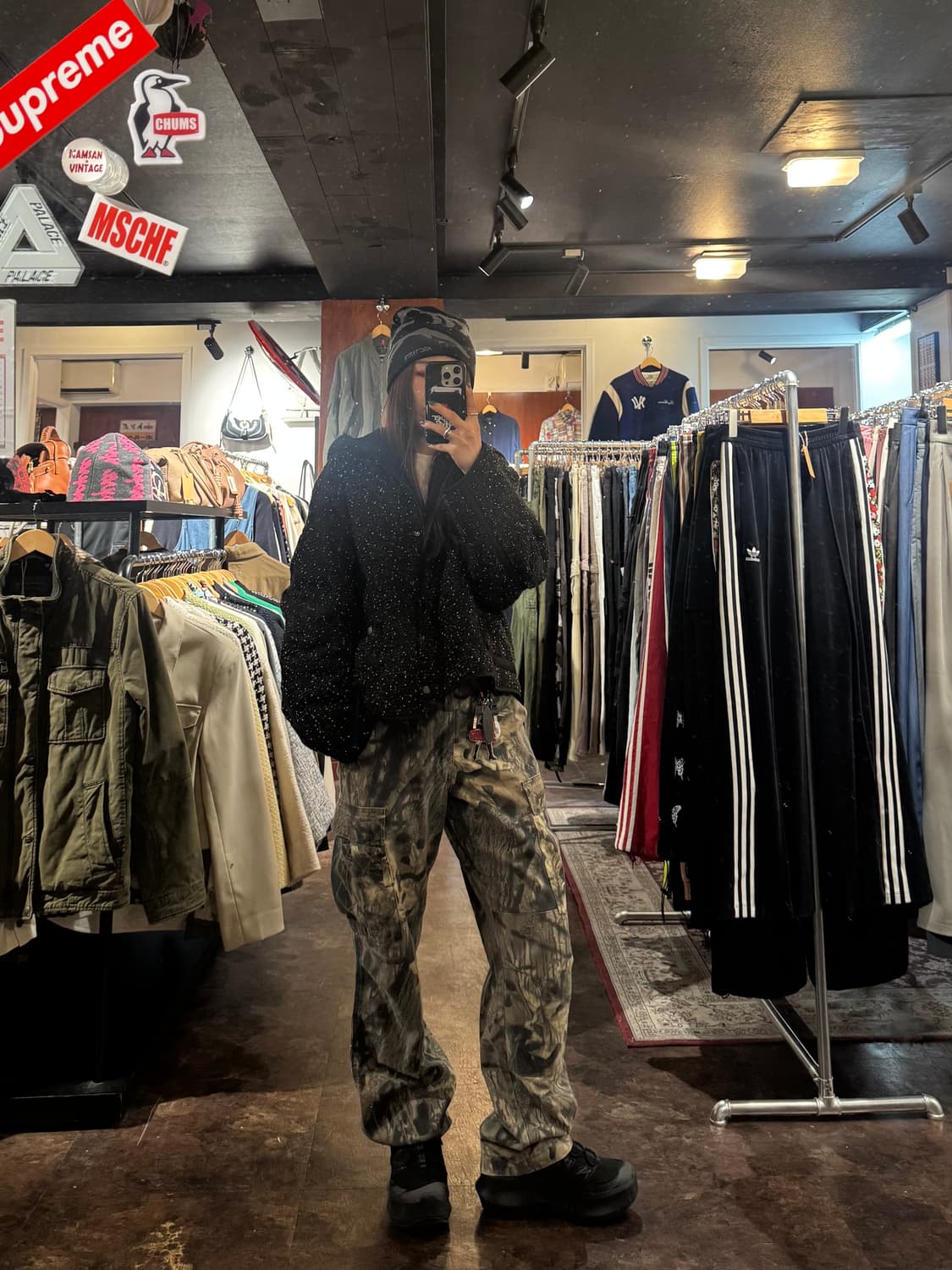 zara 자라 블랙 트위드 보카시 누빔 크롭 후드 자켓 L 상품이미지7