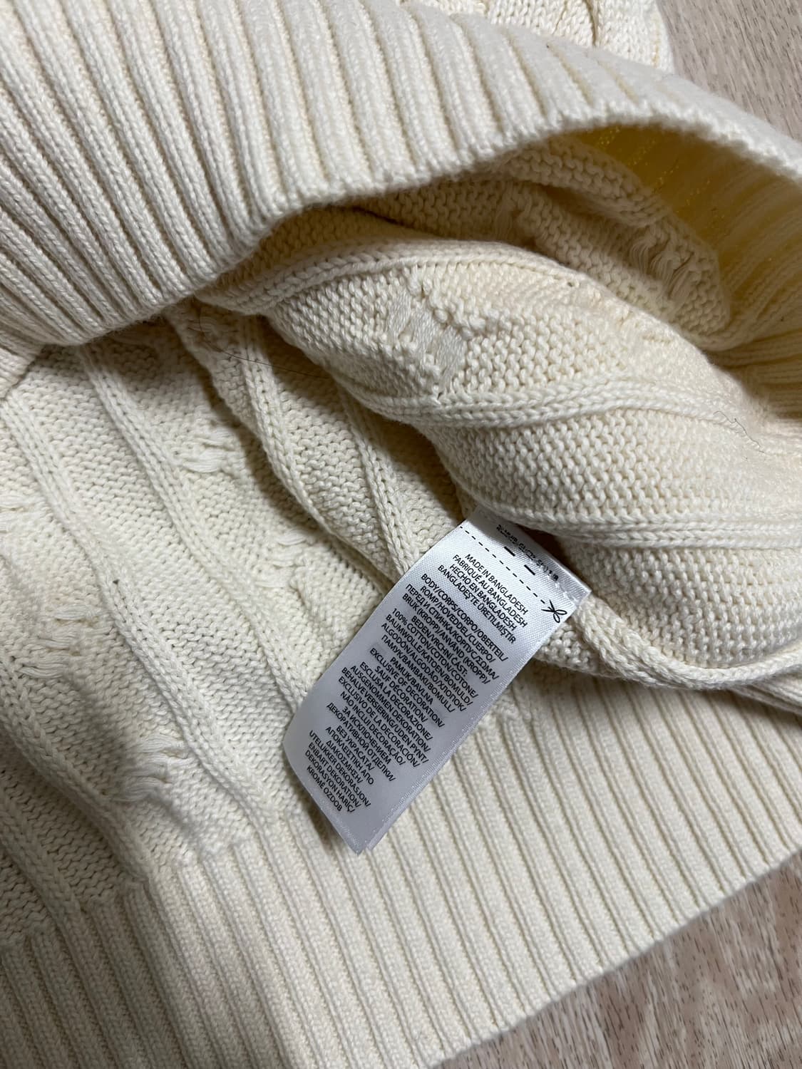 폴로 꽈베기니트 아이보리 L 상품이미지4