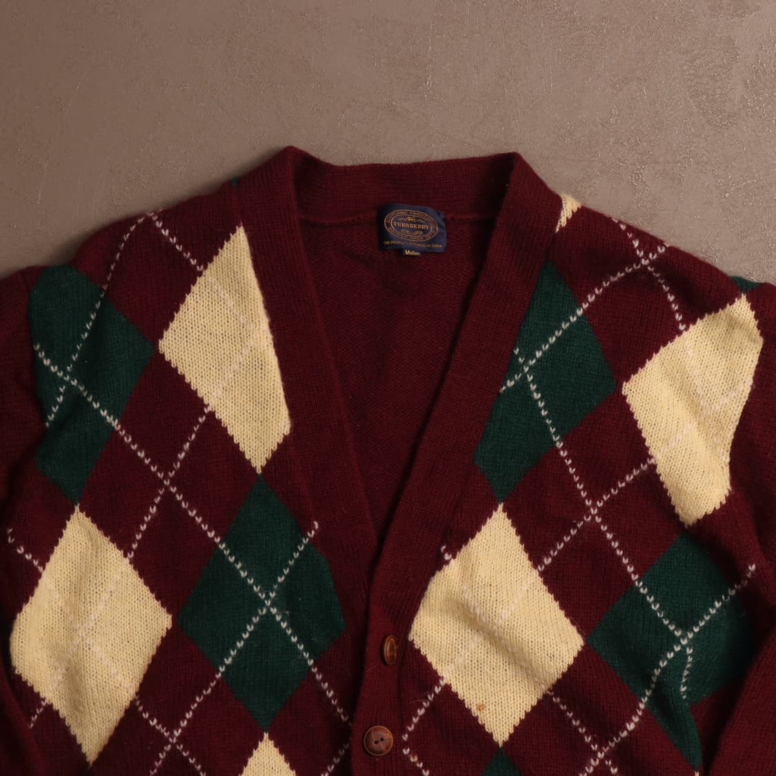 빈티지 스코틀랜드 울 아가일 가디건 A1770 상품이미지2