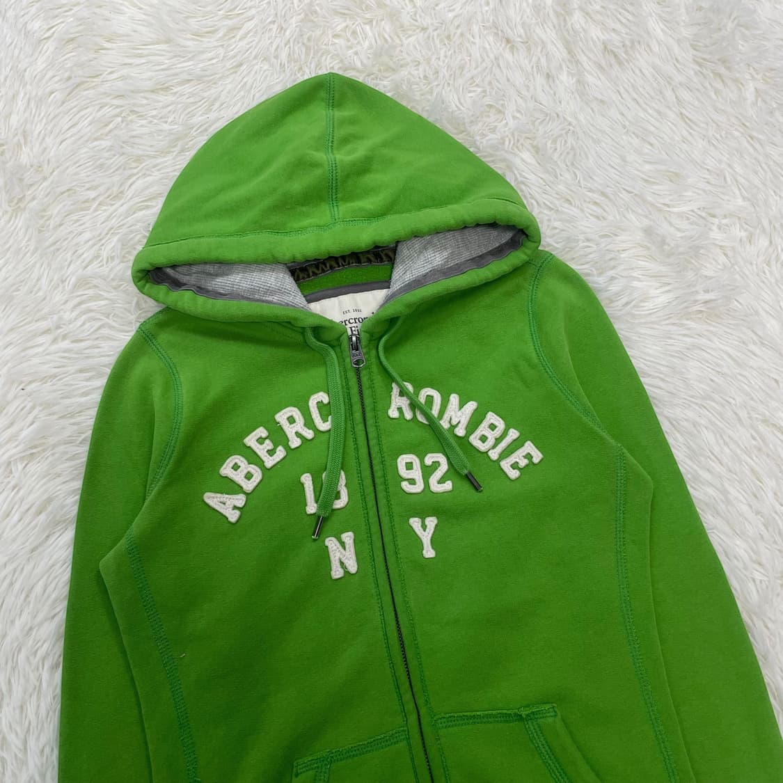 아베크롬비 아치 로고 후드집업 그린 상품이미지3