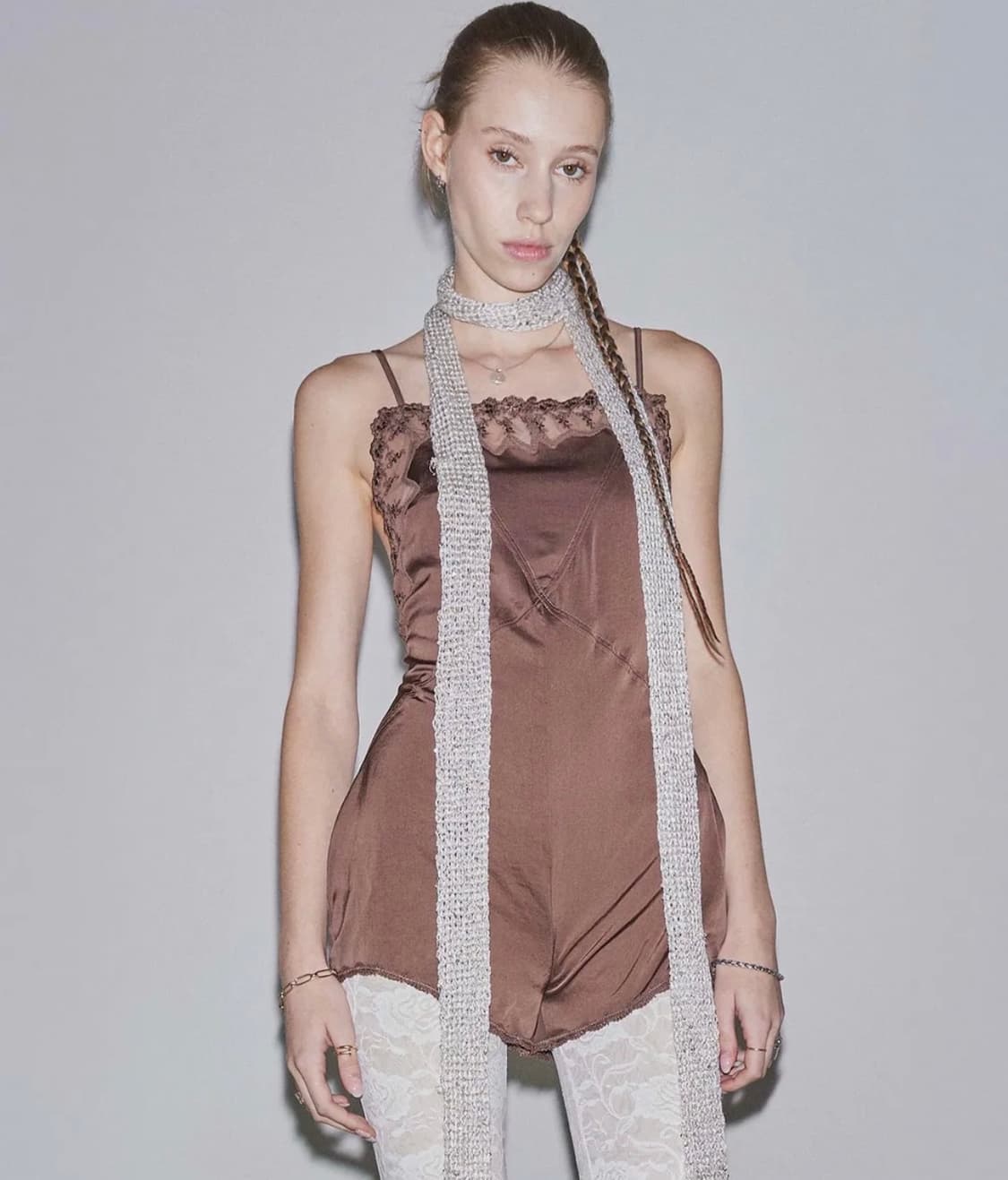 스컬프터 Skinny Sequin Scarf Silver  상품이미지2