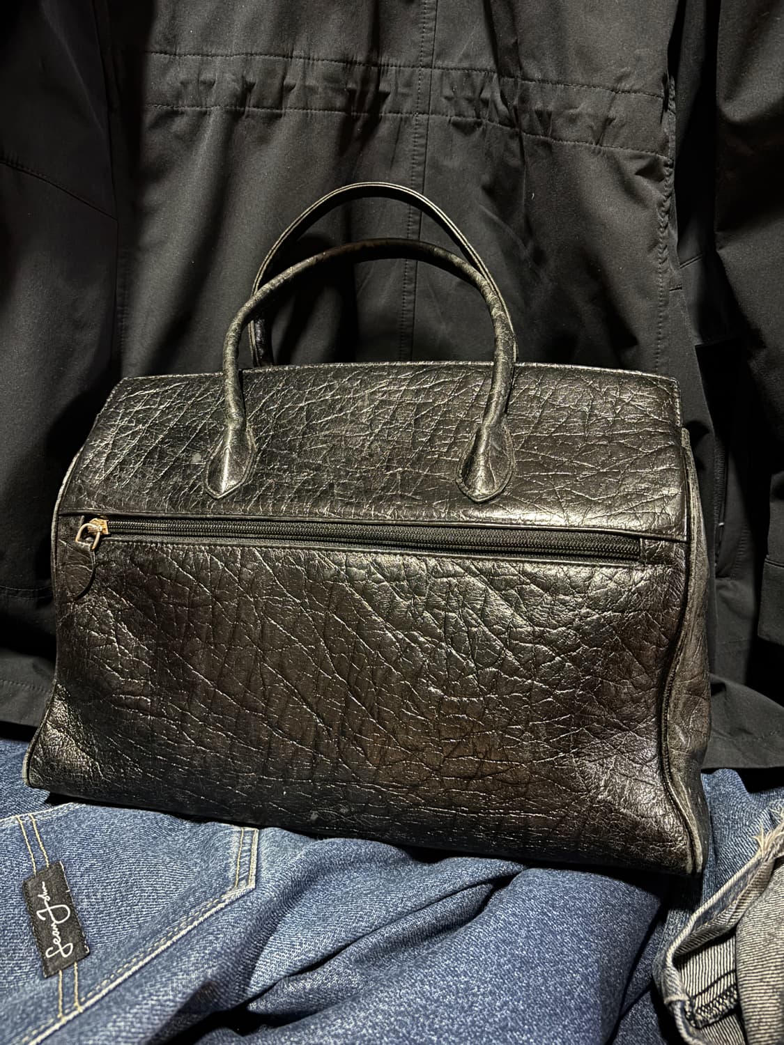 vintage locker leather dote bag 40cm 상품이미지3