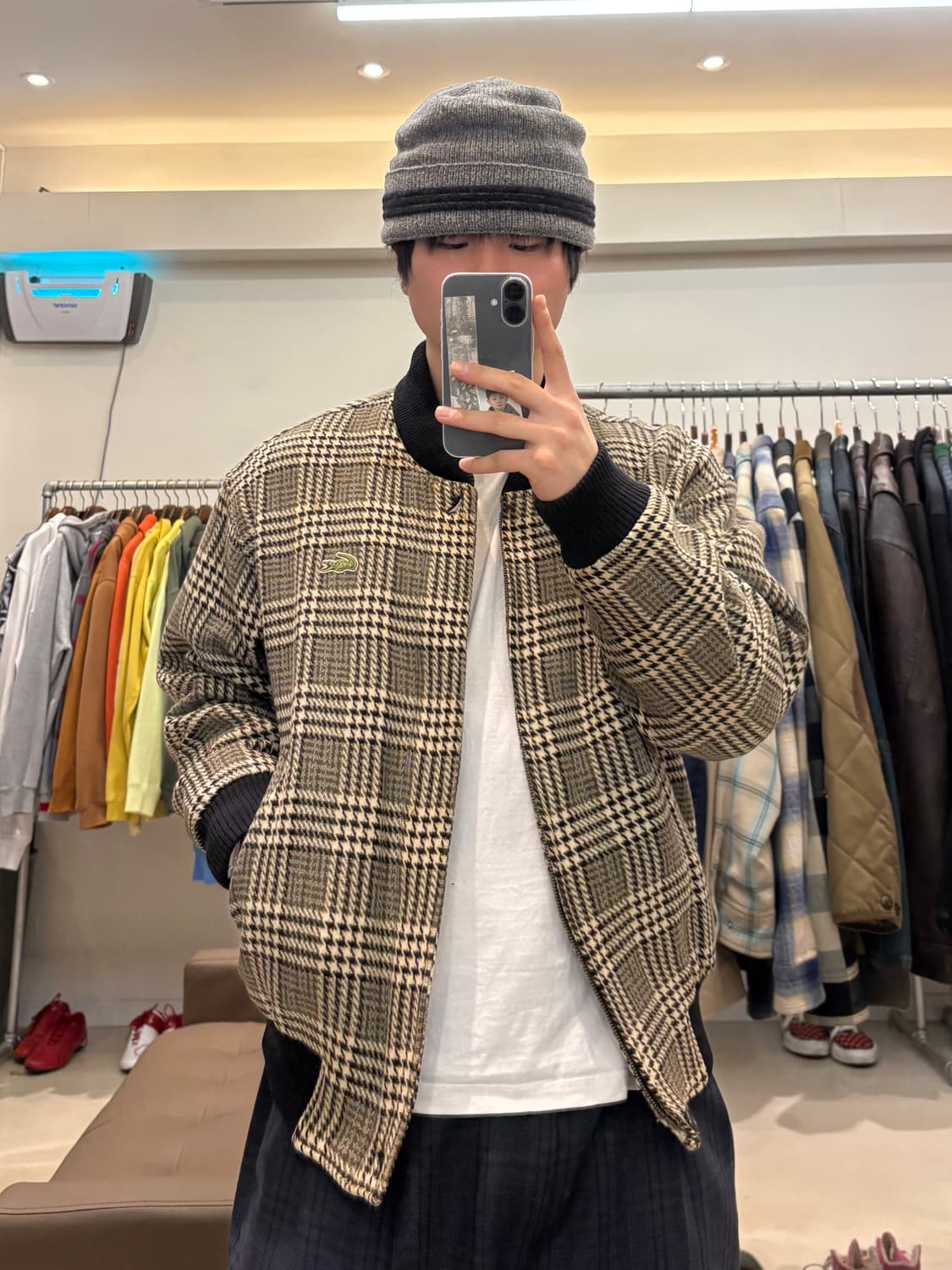 라코스테 체크 울 블루종 자켓 상품이미지8