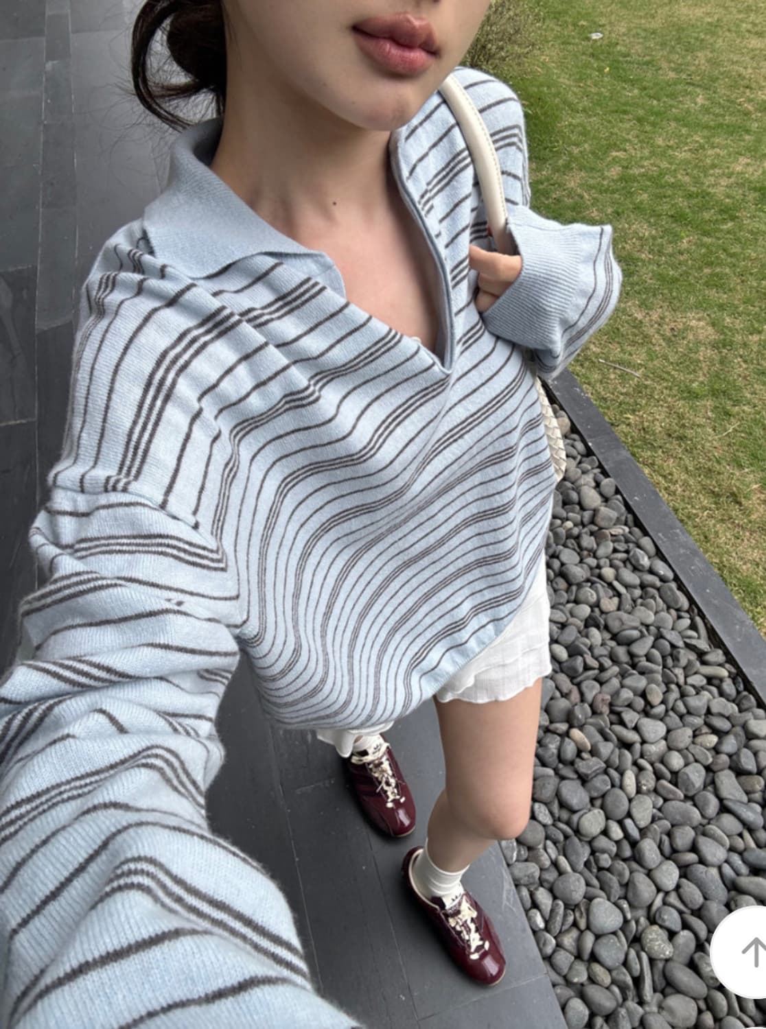 스트라이프 카라 니트  상품이미지1