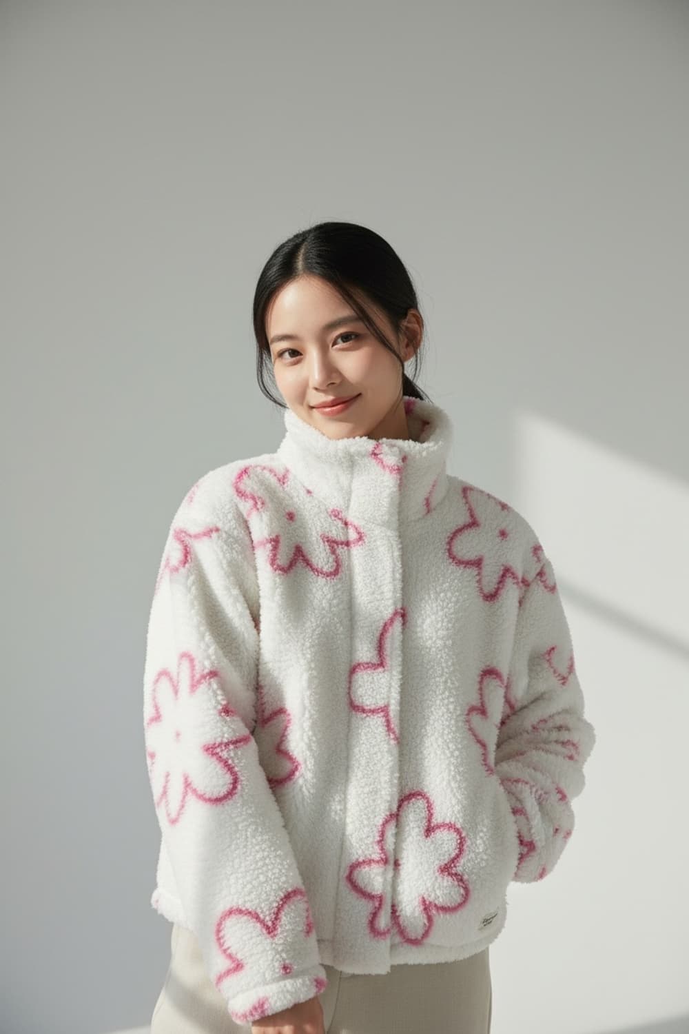 아베크롬비 플라워 패턴 플리스 집업 키즈 17/18 상품이미지3