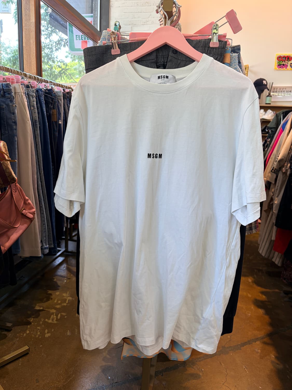 MSGM 화이트 로고 반팔 티셔츠 상품이미지1