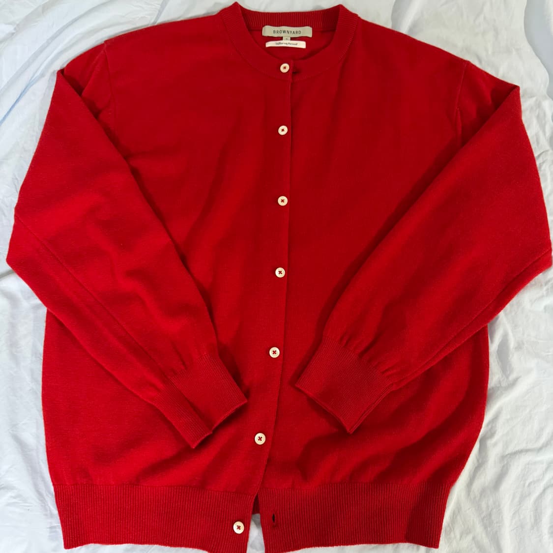 [5] 브라운야드 라운드 가디건 레드 상품이미지1