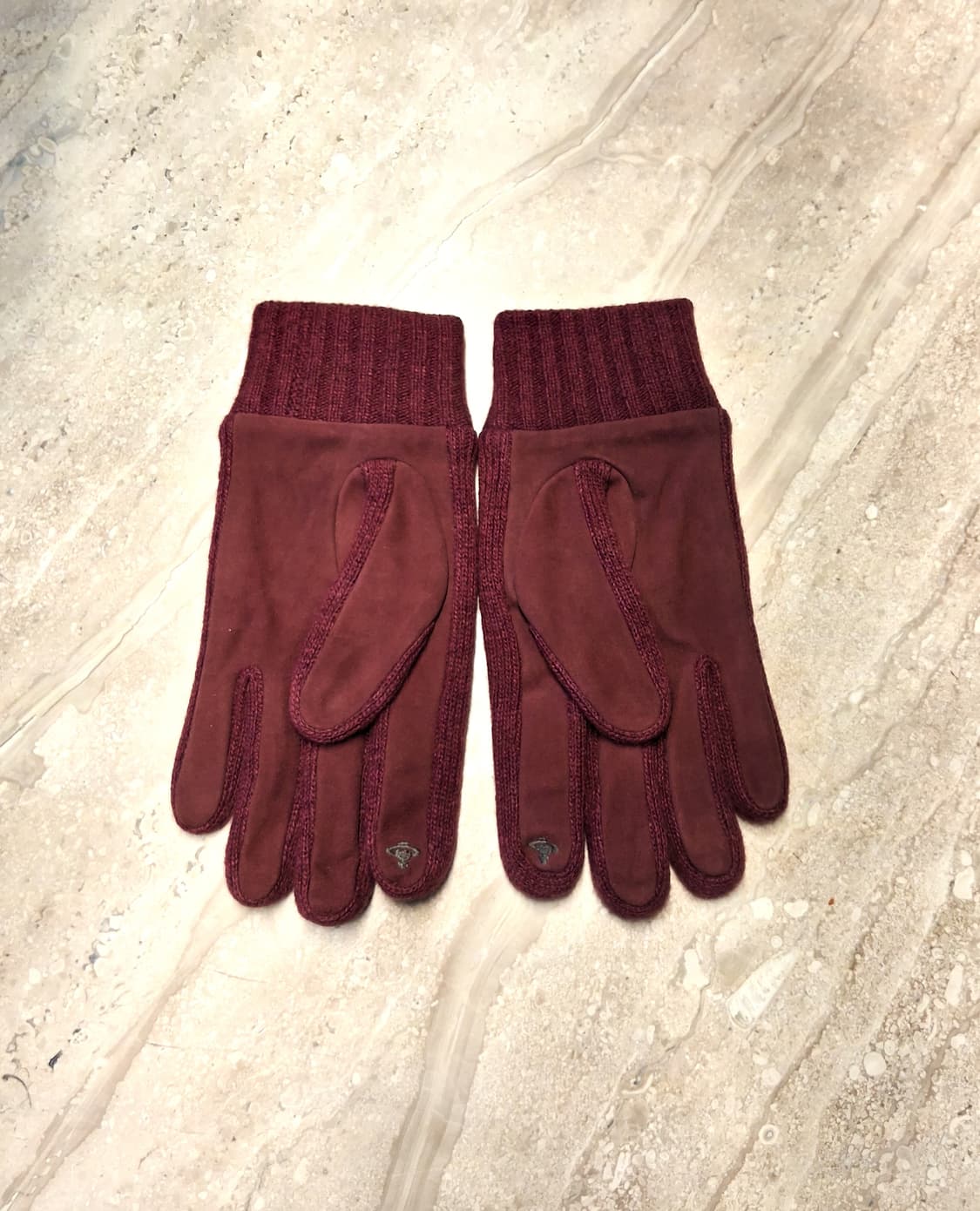 비비안 웨스트우드 스웨이드 니트 콤비 남성용 장갑 / 와인 (새상품) 상품이미지4