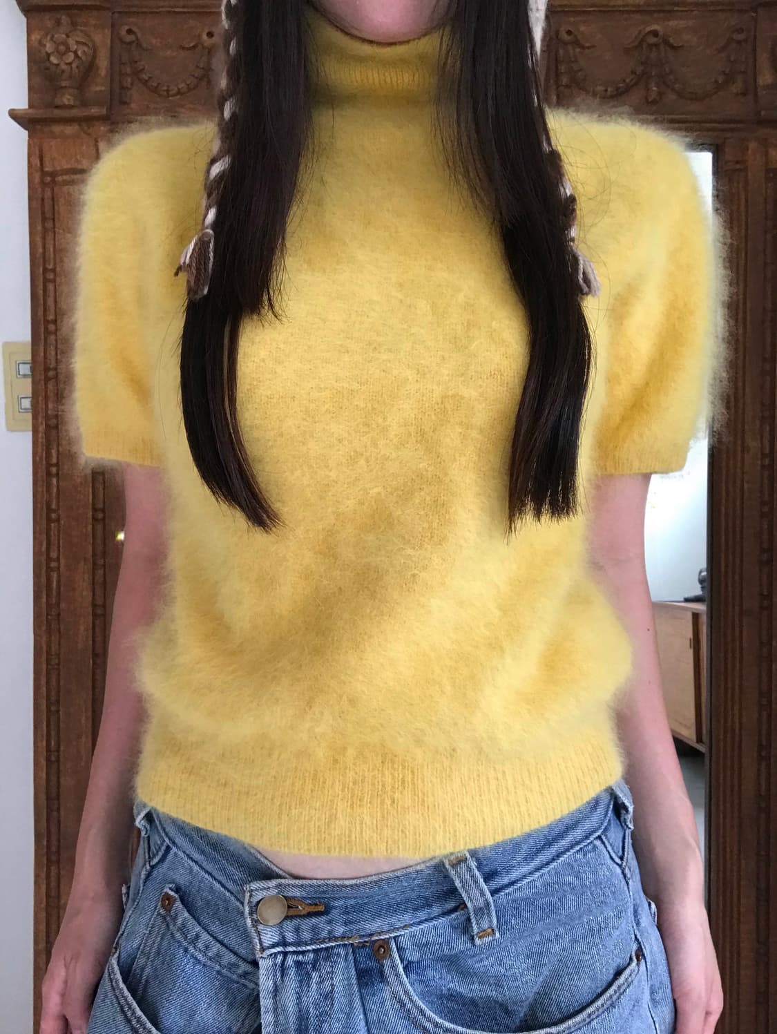 vintage yellow angora knit 상품이미지2