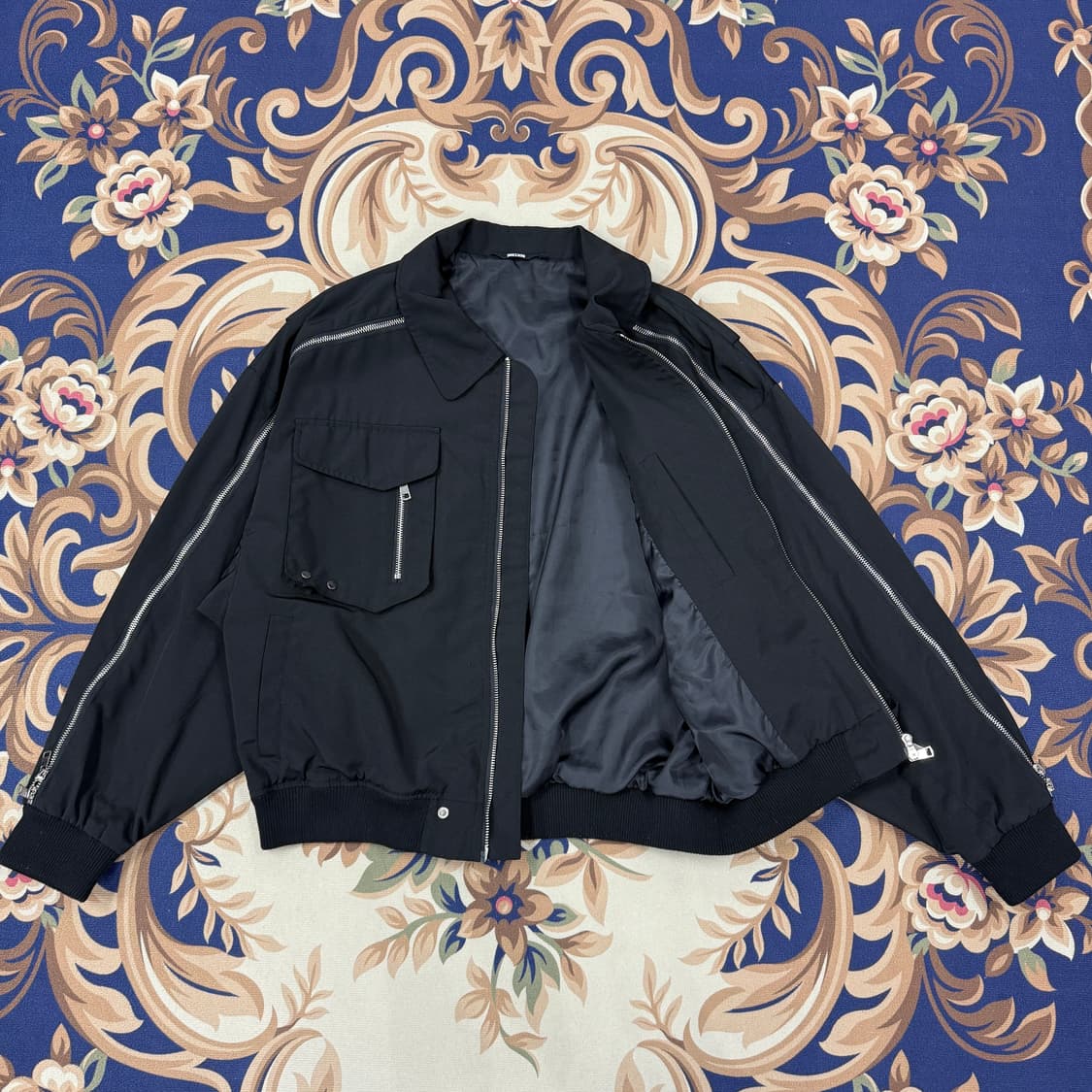 (L)트릴리온 TRILLION 지퍼 포인트 자켓(블랙,2WAY지퍼) 상품이미지3