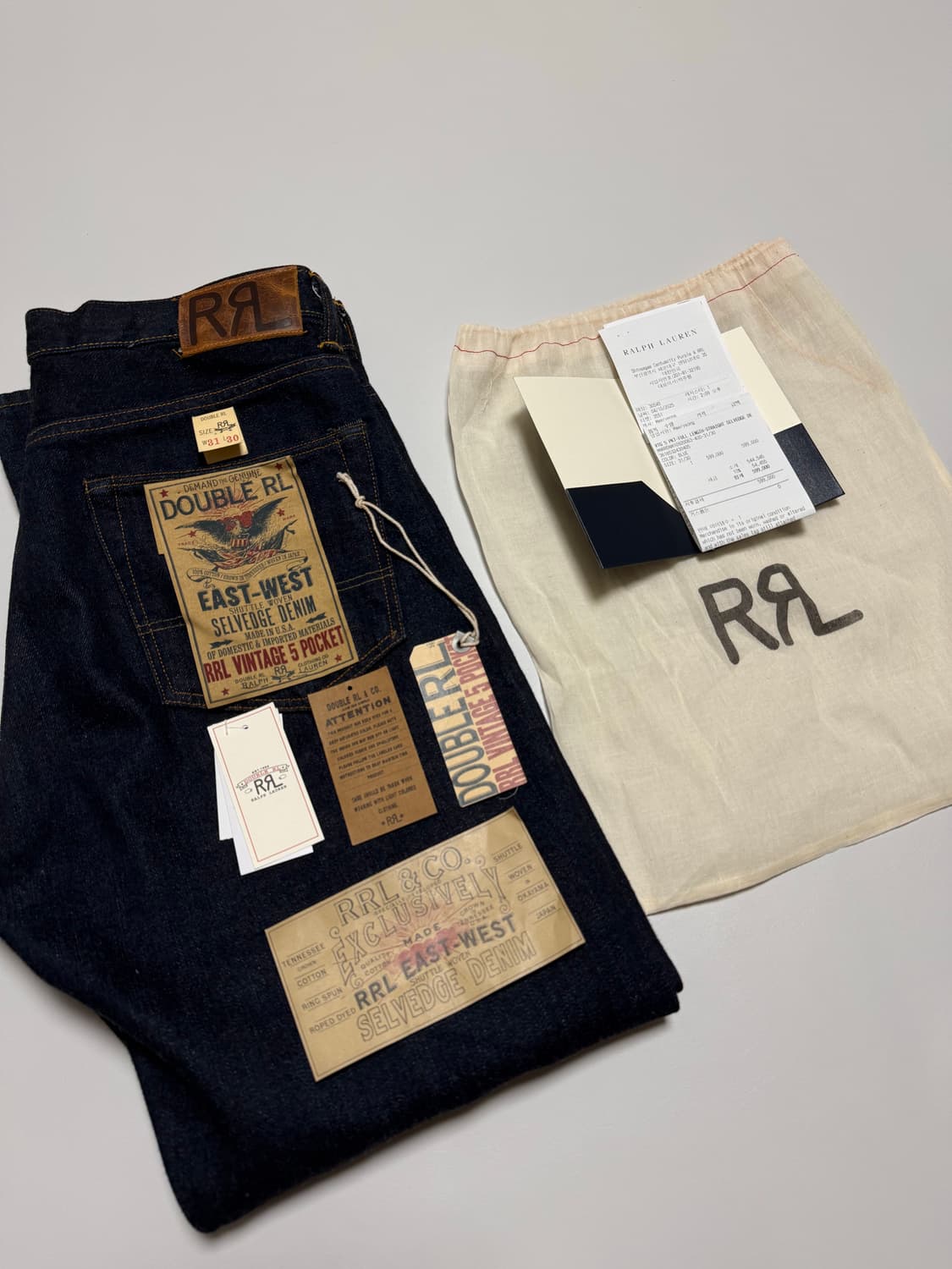더블알엘 RRL 빈티지파이브포켓 셀비지 데님 31/30 팝니다 상품이미지1