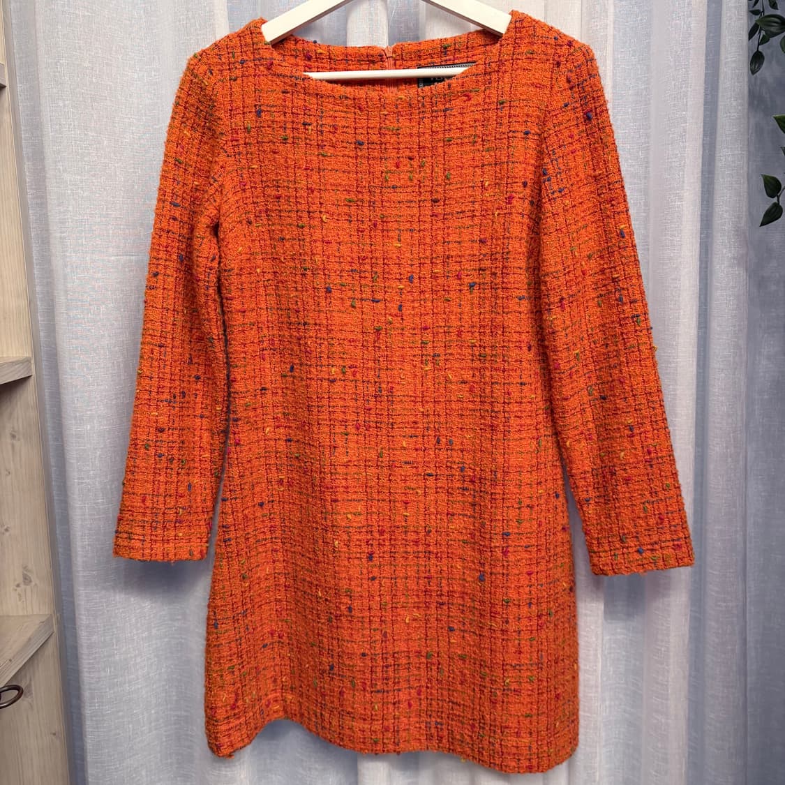 베르사체 진스 꾸튀르 오렌지 트위드 드레스 상품이미지4