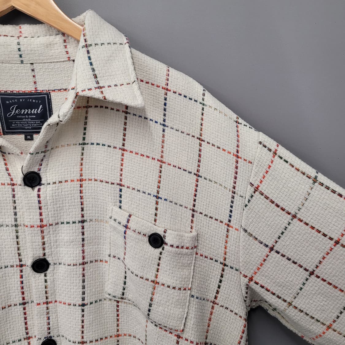 Jemut 제멋 트위드 셔츠 자켓 아이보리 상품이미지3