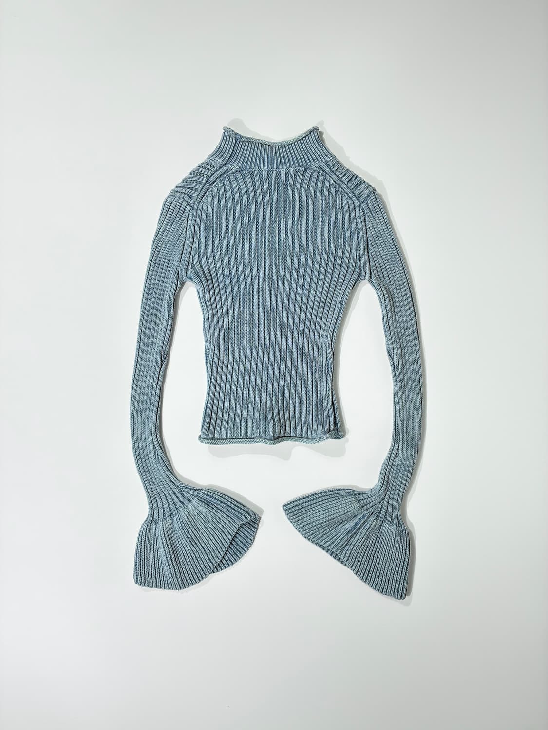 아크네 스튜디오 러플 슬리브 니트 스웨터 블루 XXS사이즈 상품이미지4