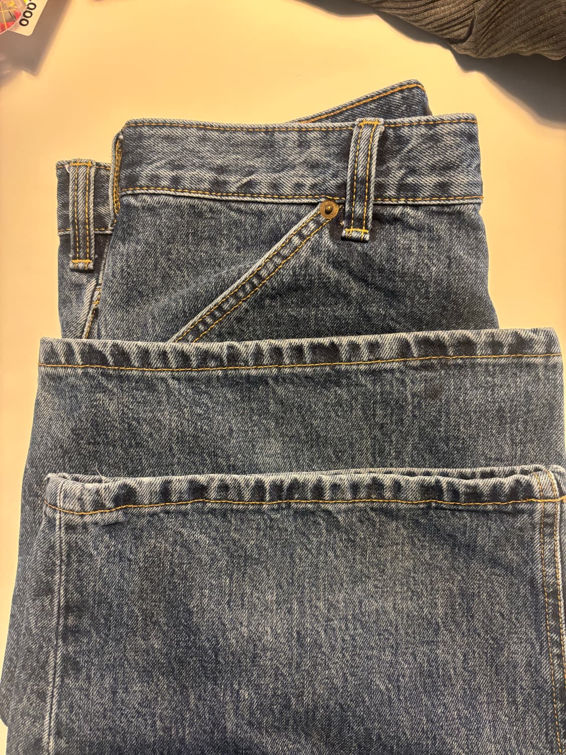 [3사이즈] 해칭룸 와이드 커브진 워시드 블루 상품이미지3