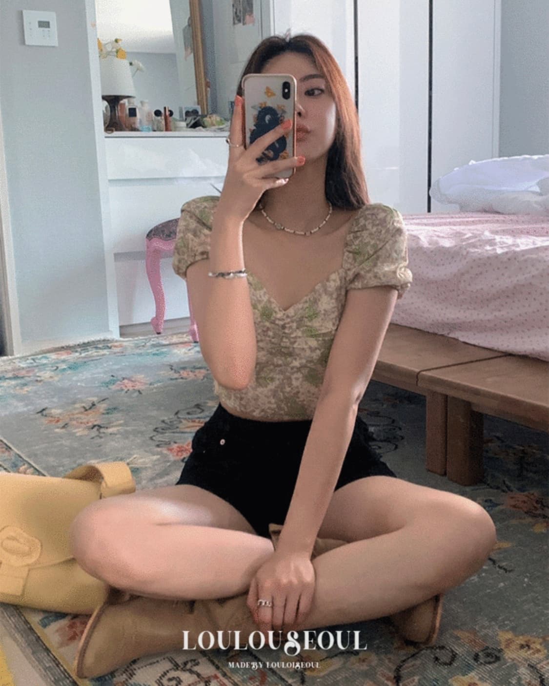 루루서울 블라우스 레드 M 상품이미지4