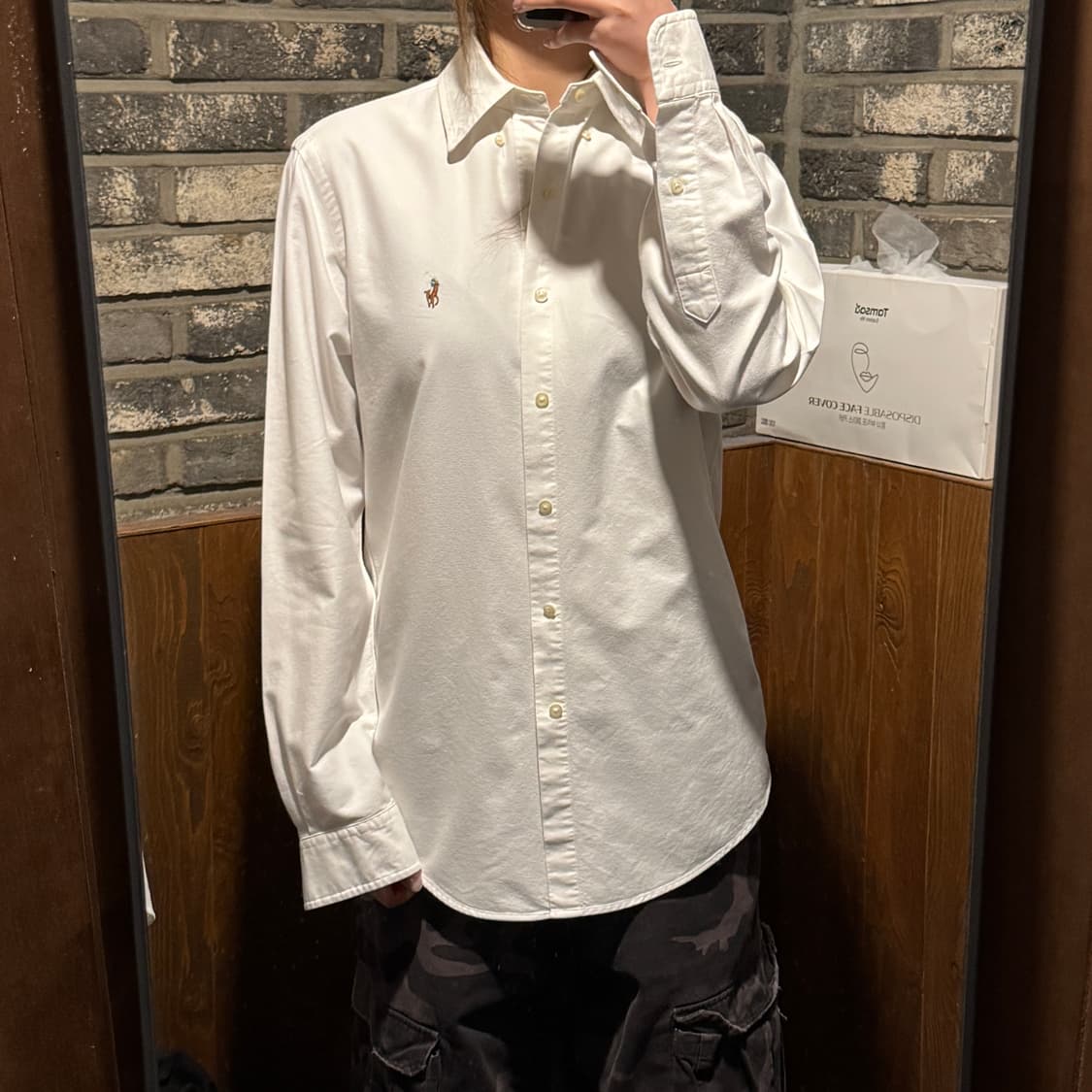 S) 폴로 랄프로렌 클래식핏 화이트 옥스포드 셔츠 T97 상품이미지8