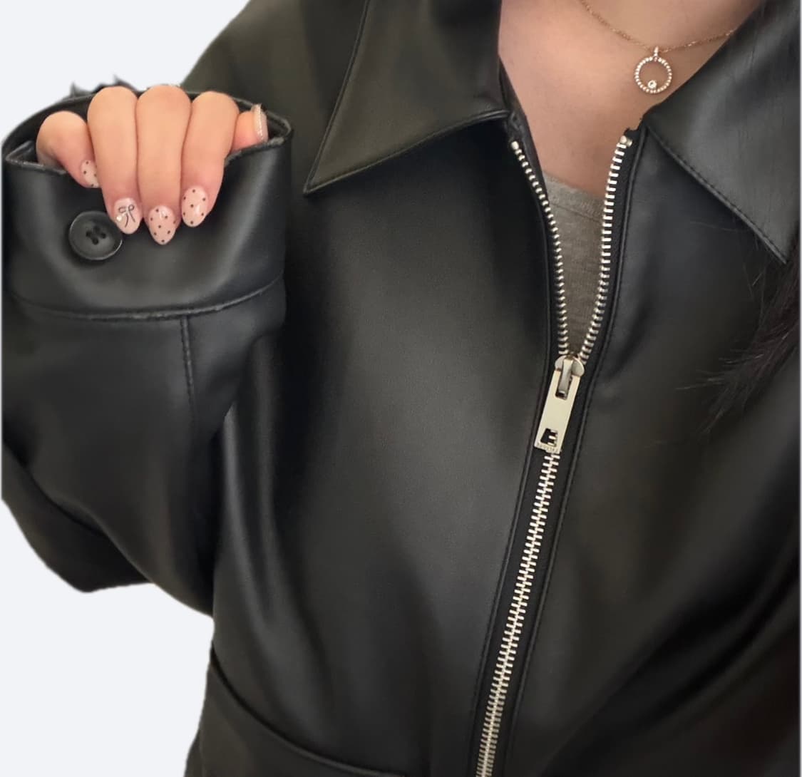 🖤라퍼지스토어 레더 미니멀 투웨이 블루종 자켓🖤 상품이미지2