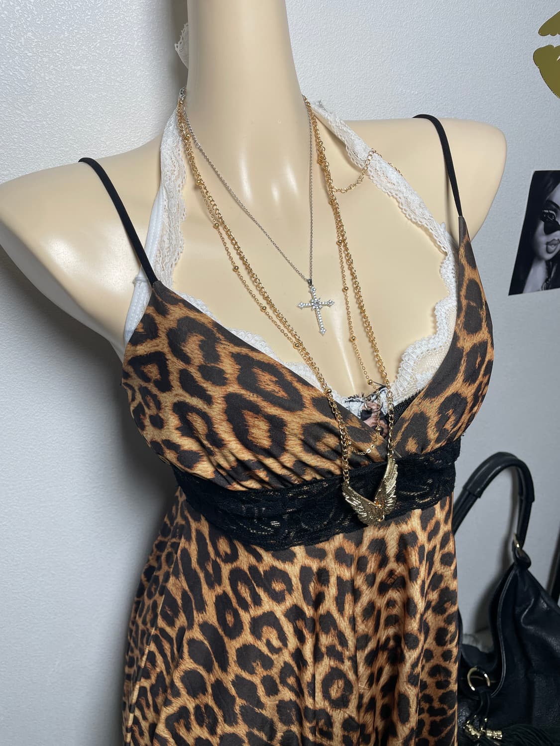 오네갸루 호피 레이스 원피스 상품이미지2